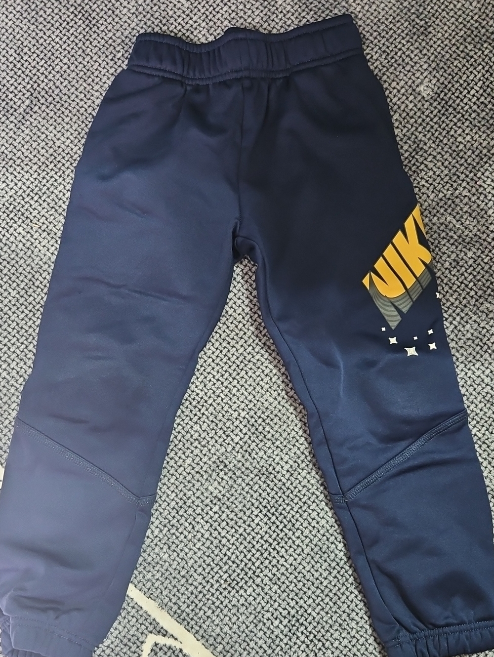 Nike Navy Sweatpants with Yellow Logo Accent